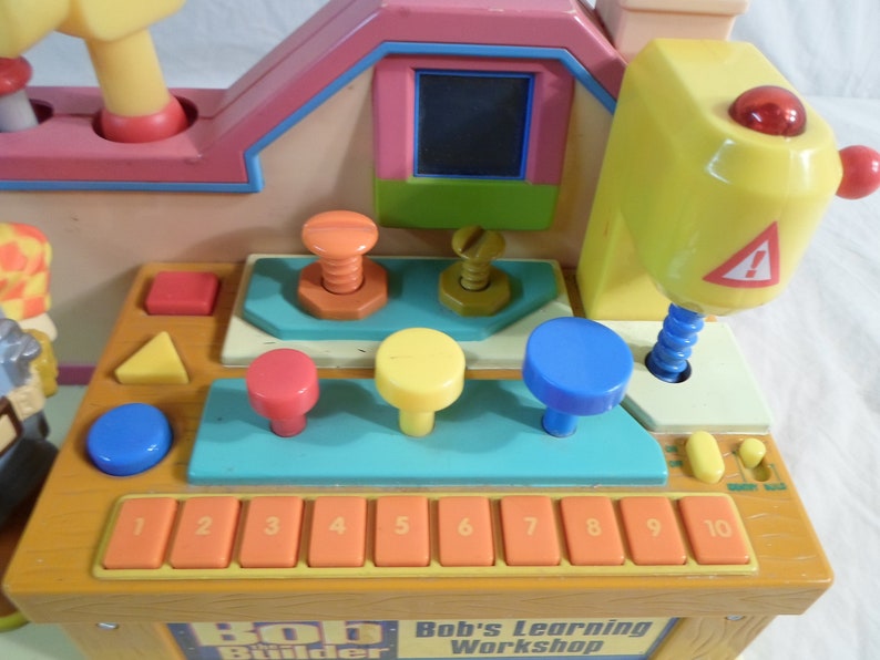 Electronic Bob The Builder Bob S Learning Workshop Toy Hammer Screwdriver Screw Nail Drill Number Counting Shape Recognition Tested