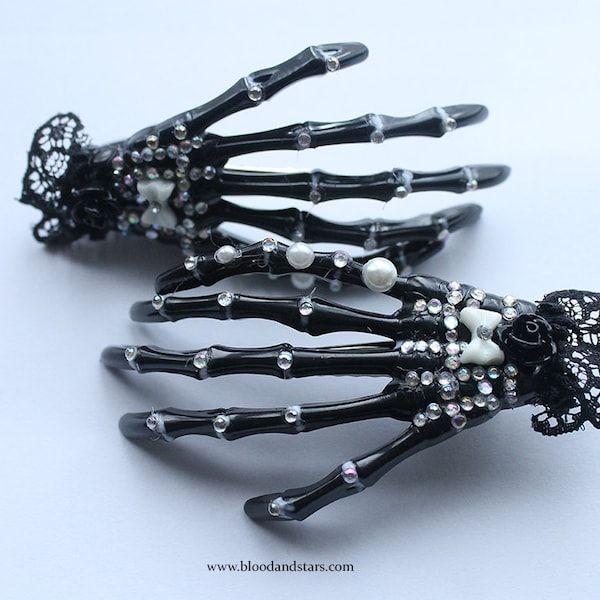 Gothic Skeleton Bone Hand Hair clip Accessory