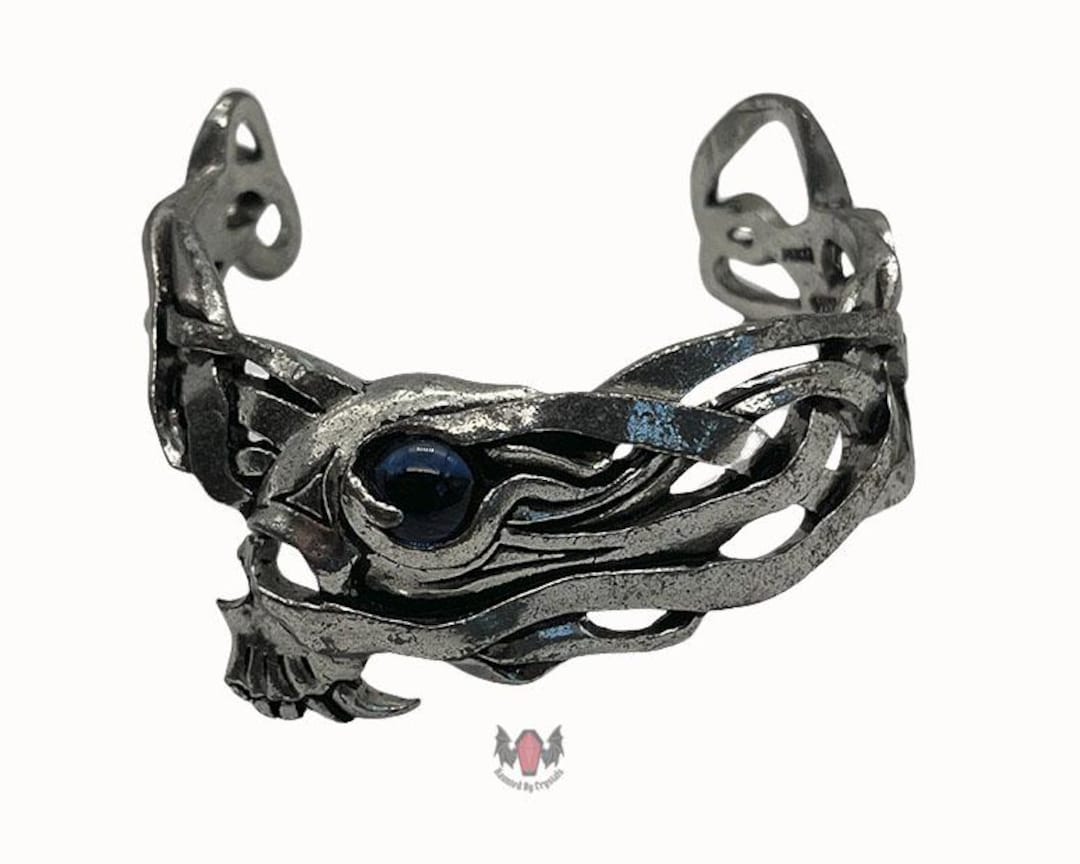 Alchemy Gothic Blue Wraith Bracelet A8 Pewter Goth Skull Biker Rare 80s ...