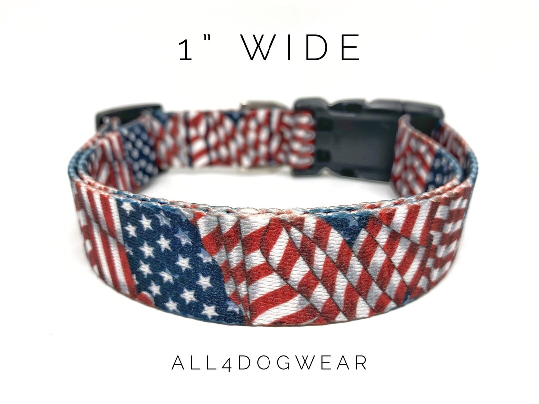 Patriotic Dog Collar American Flag Dog Collar Red White & Etsy