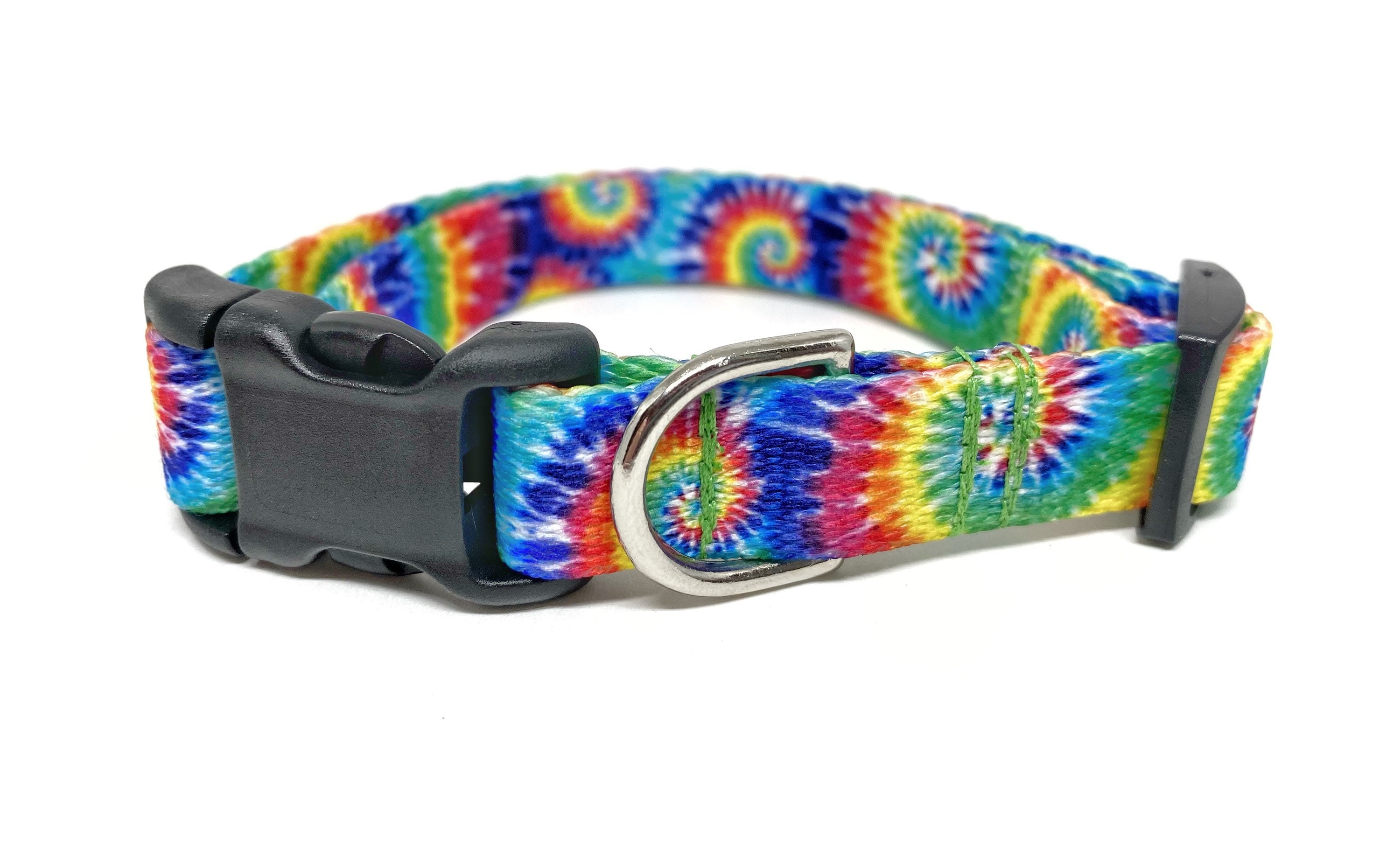 Tie Dye Dog Collar 5/8 Wide Rainbow Tie Dye Dog Collar Etsy