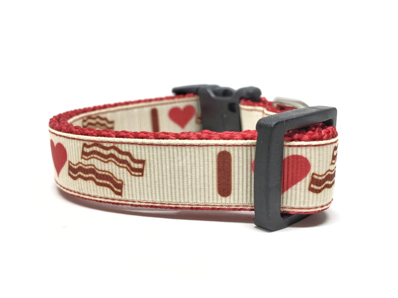 I love Bacon Dog Collar Adjustable Small Dog Collar Etsy