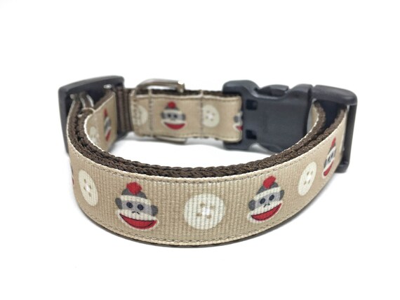sock monkey dog collar