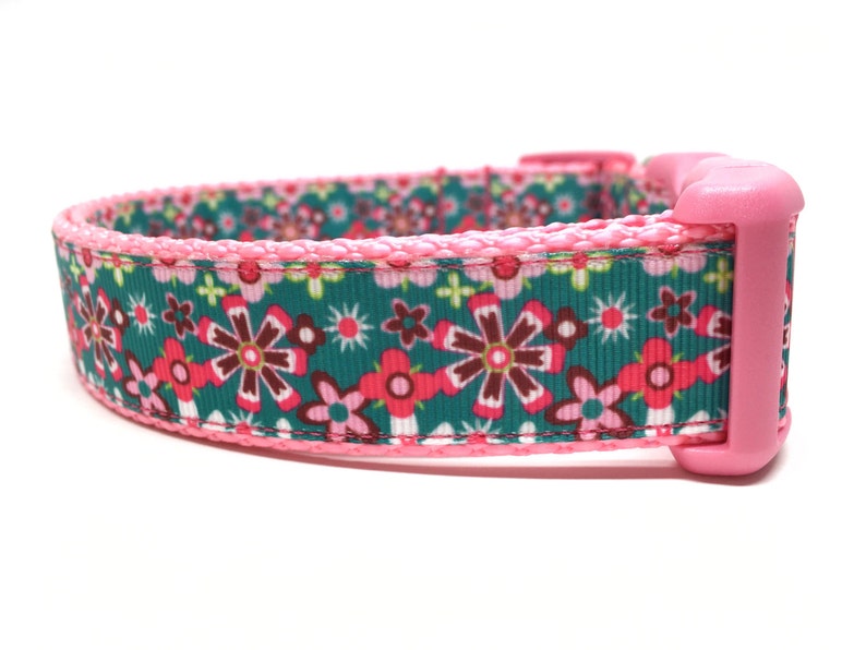 Flower Dog Collar Girly Dog Collar Adjustable Etsy