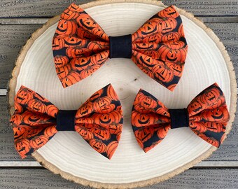 Pumpkin Bow Tie, Dog Bow Tie, Halloween Bow Tie, Dog Accessory Fall Dog Bow Tie