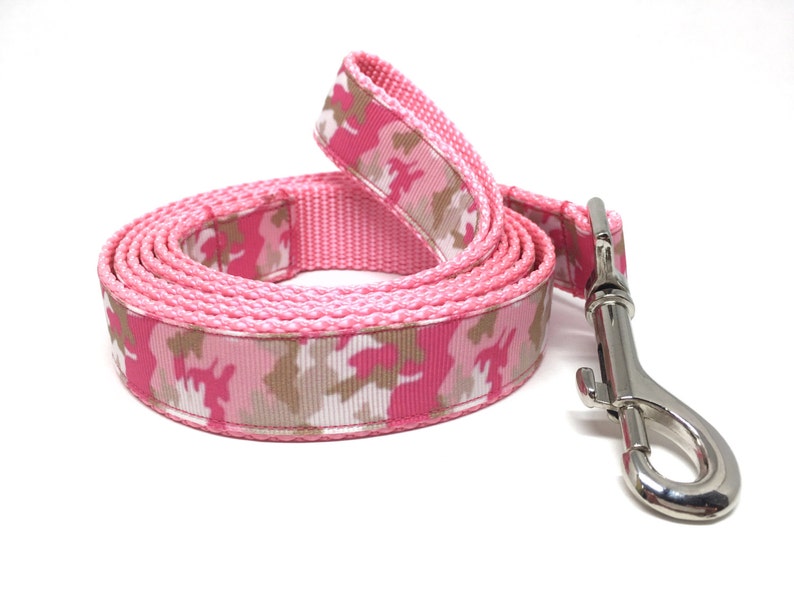 Pink Camo Dog Leash & Collar Set 1 Wide Personalized Etsy