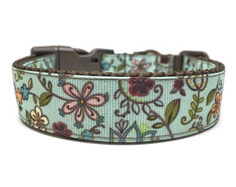 Flower Dog Collar - Girly Dog Collar Adjustable