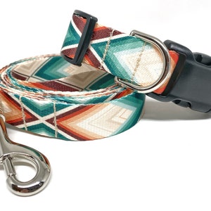 Cheyenne Arrows Leash & Collar Set 1&quot; wide, Arrows Dog Dollar, Personalized Dog Collar