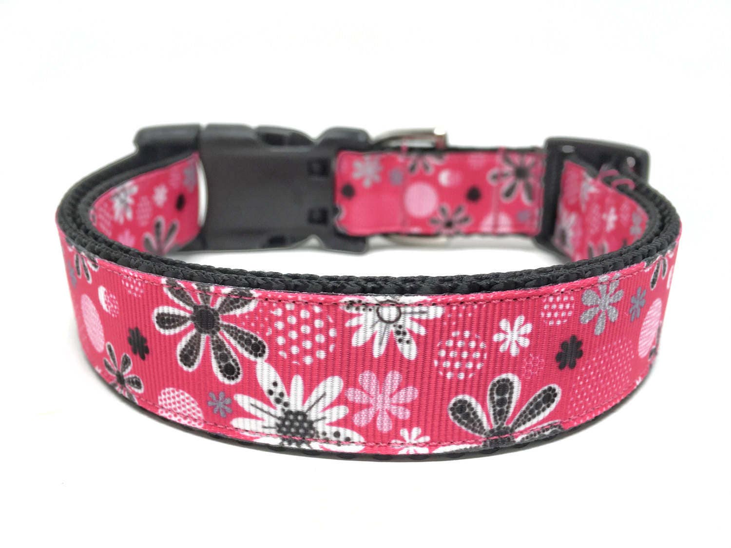 Pink Flower Dog Collar Adjustable Girly Dog Collar Etsy Canada