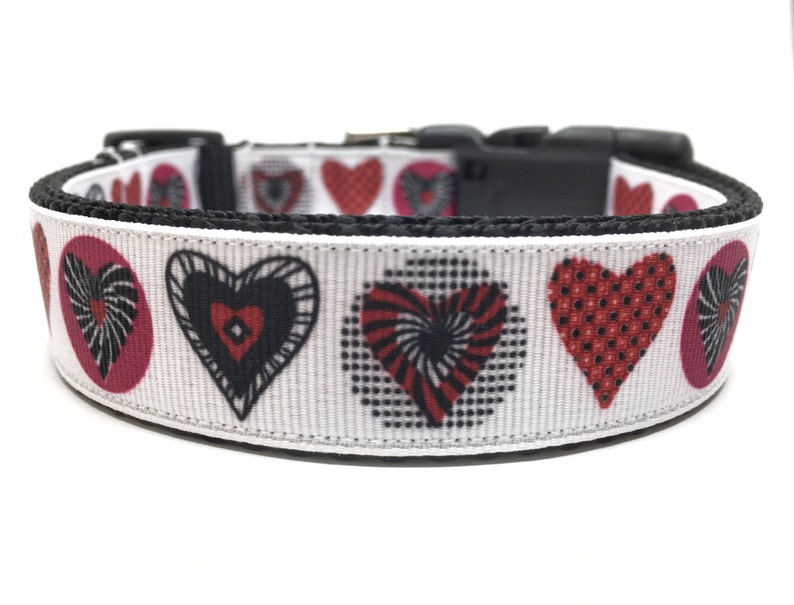 Red Hearts Love Dog Collar Adjustable Valentine's Day Dog Etsy