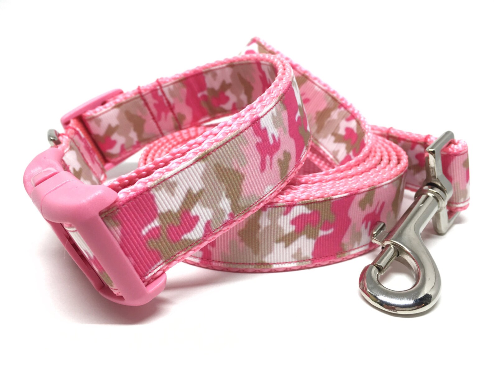 Pink Camo Dog Leash & Collar Set 1 Wide Personalized Etsy