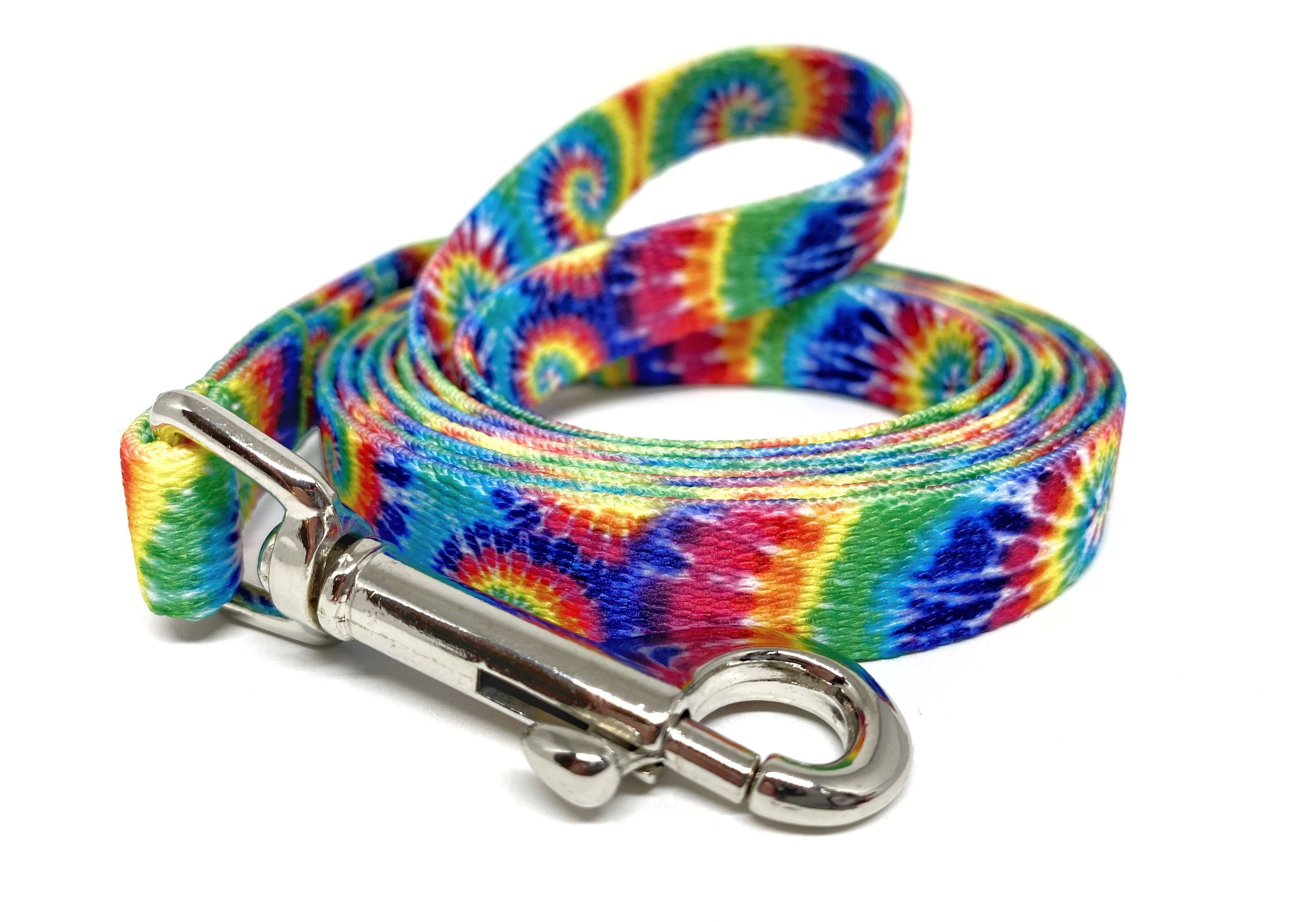 Tie Dye Dog Leash & Collar Set 5/8 wide Rainbow Dog Etsy