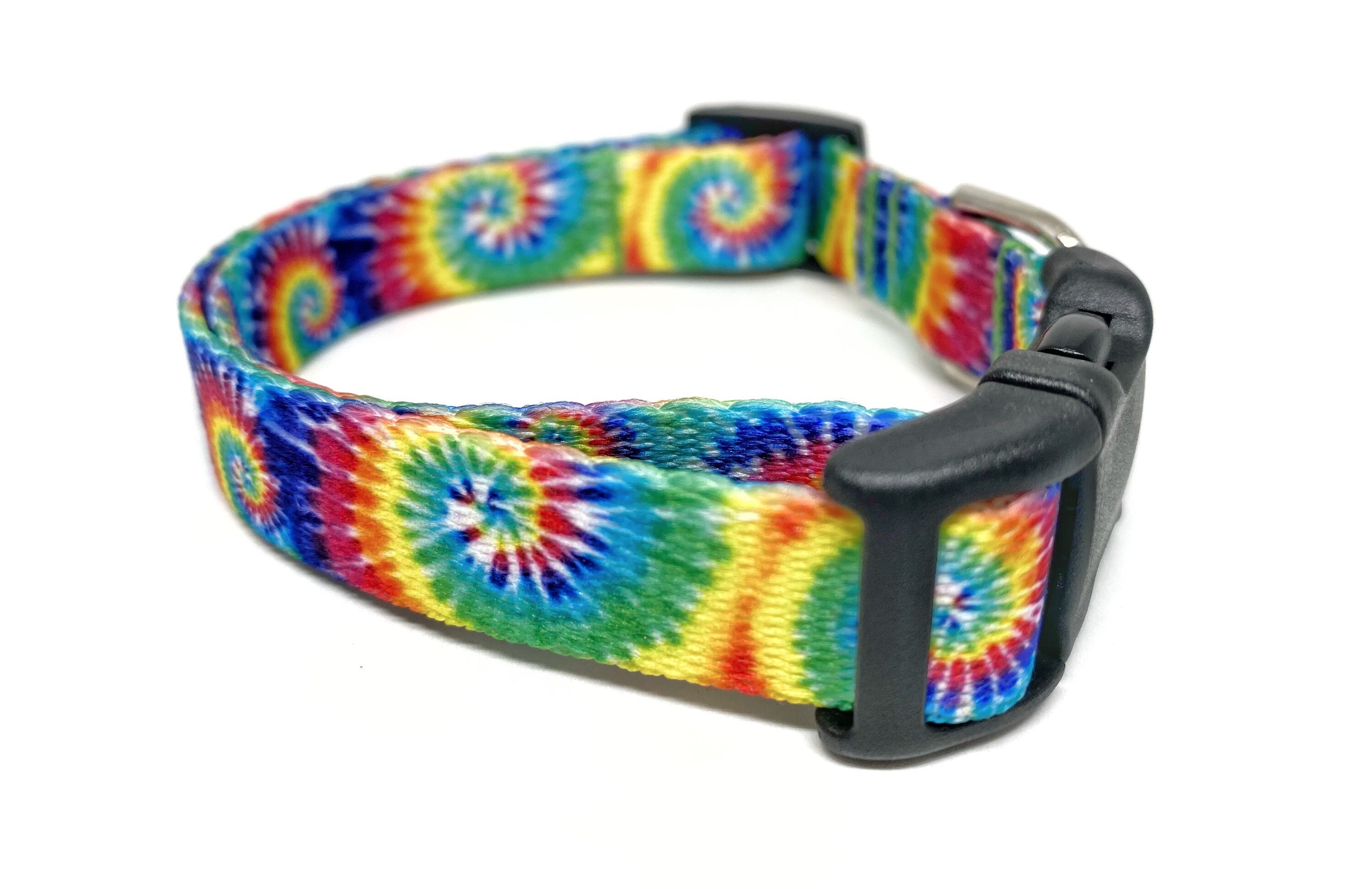 Tie Dye Dog Collar 5/8 Wide Rainbow Tie Dye Dog Collar Etsy