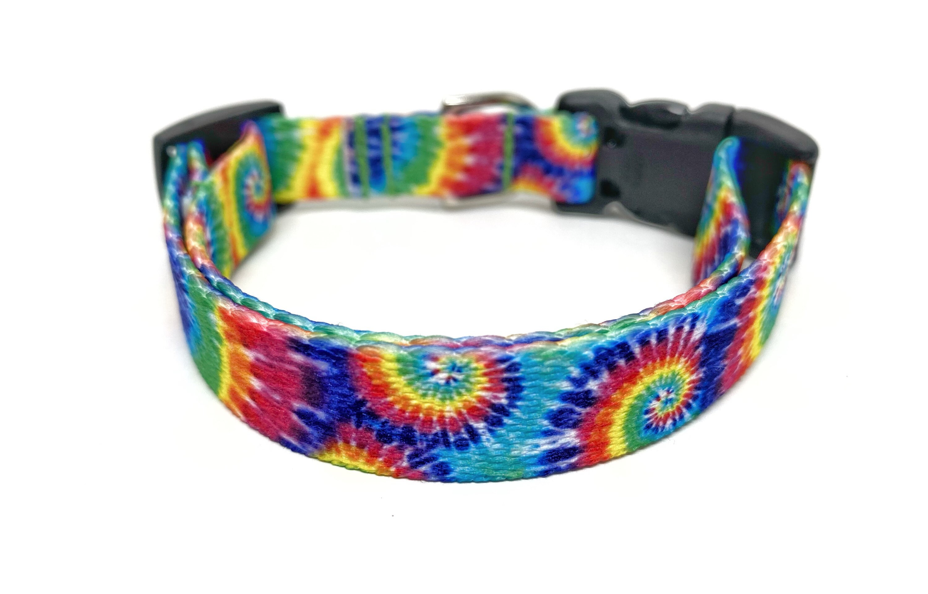 Tie Dye Dog Collar 5/8 Wide Rainbow Tie Dye Dog Collar Etsy