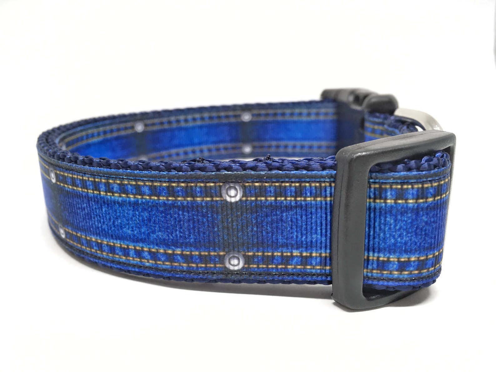 Faux Blue Jean Dog Collar Adjustable Etsy