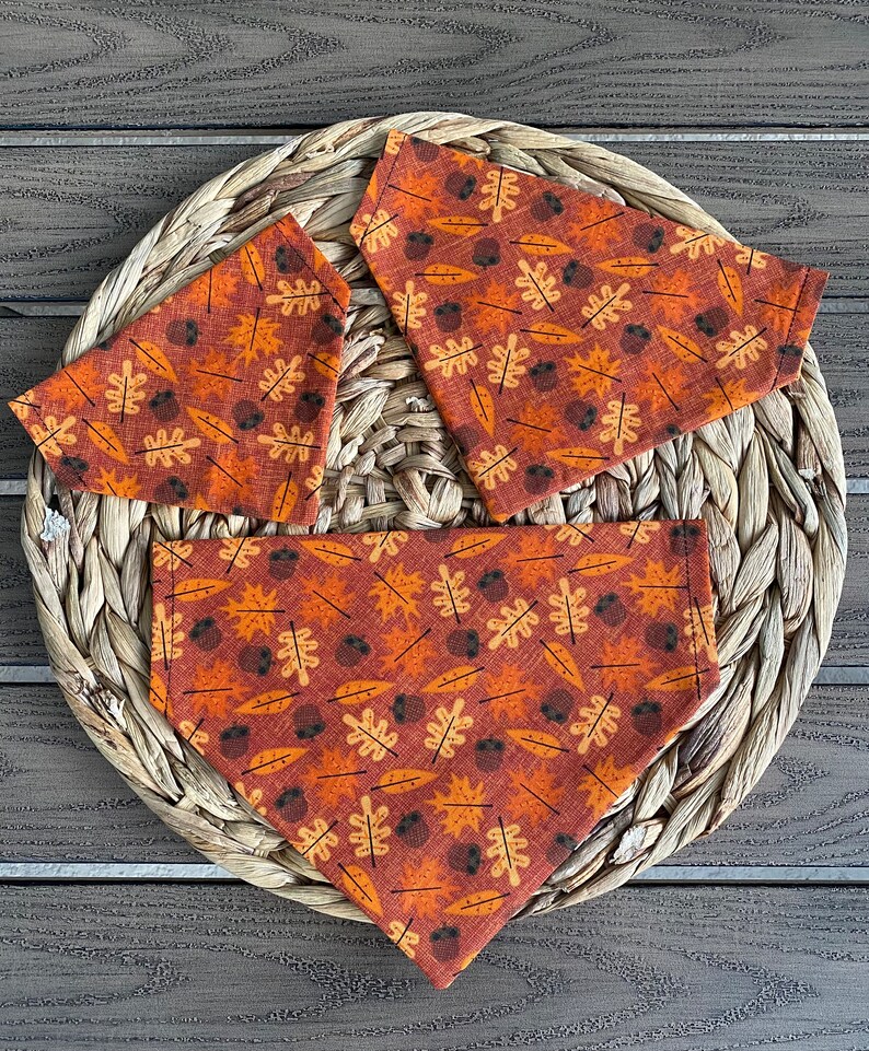 Fall Leaves Dog Bandana Orange Dog Bandanna Over the Etsy