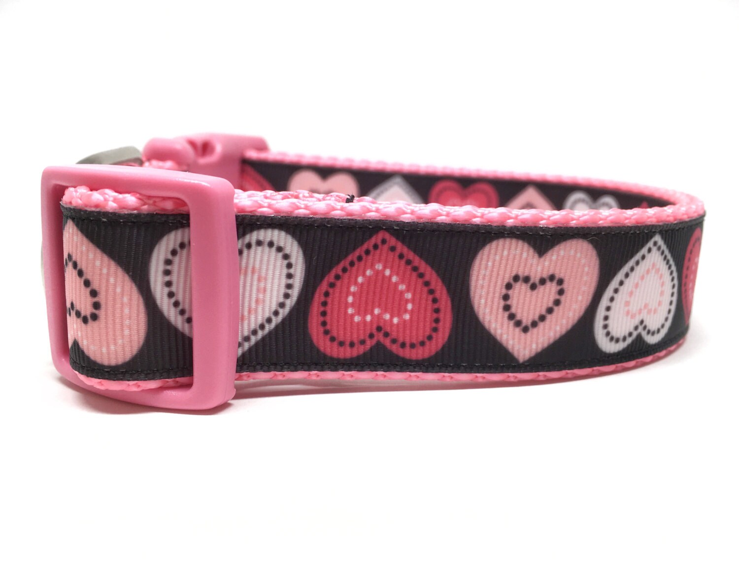 Pink Hearts Dog Collar Valentine's Day Dog Collar Etsy