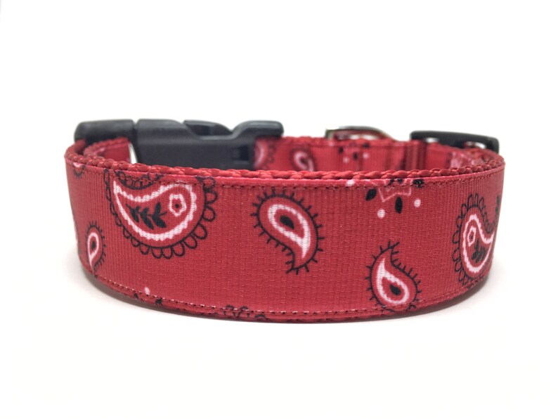 Red Bandana Dog Collar Adjustable Etsy