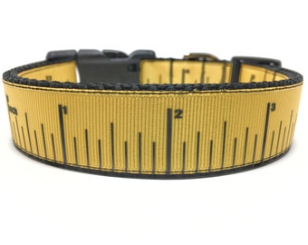 Measuring Tape Ruler Dog Collar Adjustable - 1" wide dog collar