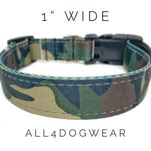 Camo Dog Collar 1&quot; wide - Camouflage Dog Collar - Dog Collar - Polyester Dog Collar
