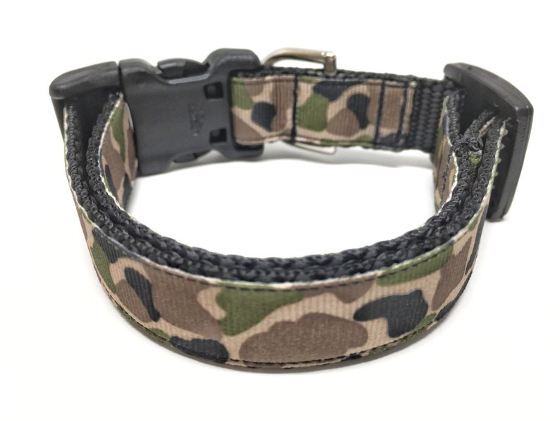 Camo Dog Collar Adjustable Camouflage Small Dog Collar Etsy