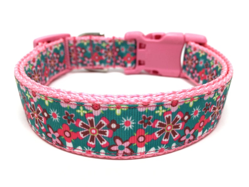Flower Dog Collar Girly Dog Collar Adjustable Etsy