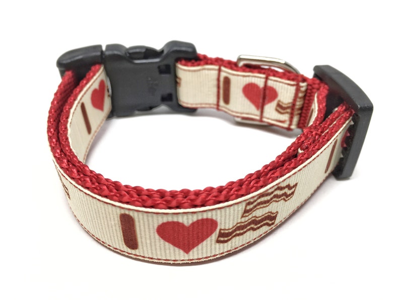 I love Bacon Dog Collar Adjustable Small Dog Collar Etsy
