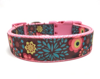 Flower Dog Collar Adjustable Girly Dog Collar