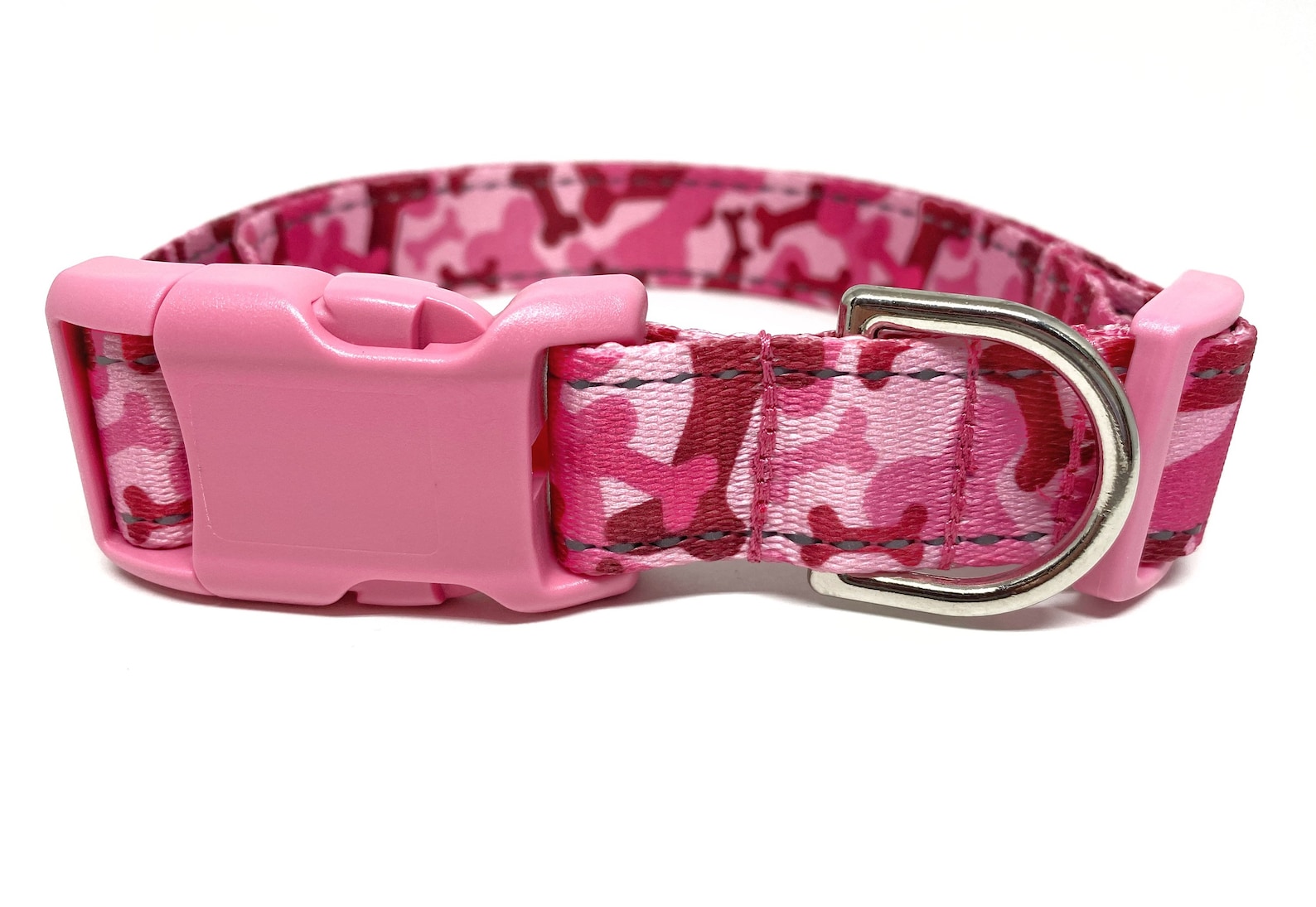 Pink Camo Dog Collar 1 Wide Pink Bone Camouflage Dog Etsy