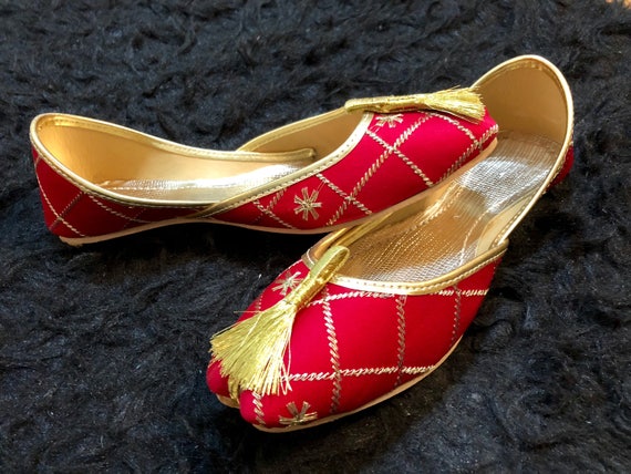 Red Flat Shoes Red Shoes Gift for Her Party Shoes Women Party Shoes Flats Mehndi Shoes Flats Flat Shoes Red Shoes Valentines Gift Etsy UK