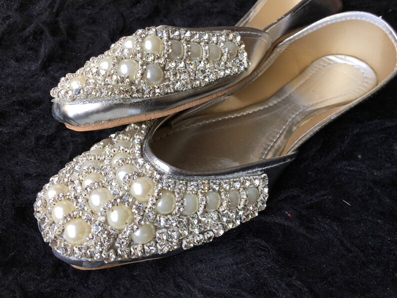 silver fancy flats