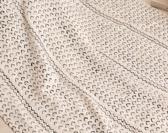 Authentic African Mud Cloth from Mali, Ivory Bogolan Textile, 5x3 One-of-a-Kind Wall Hanging