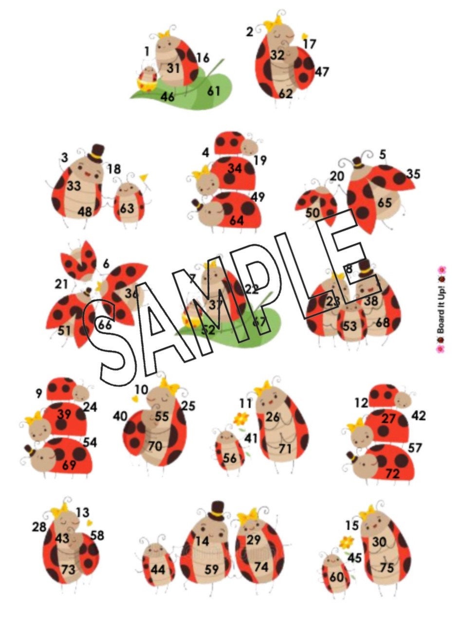 Ladybugs Bingo Board 15 Lines straight and mixed PDF file | Etsy
