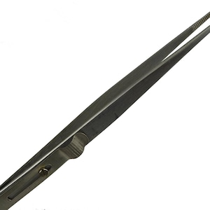 6" Diamond Gem Stone Gold Locking Tweezers Slide Lock Fine Tipped Tip Matt Finish 160mm