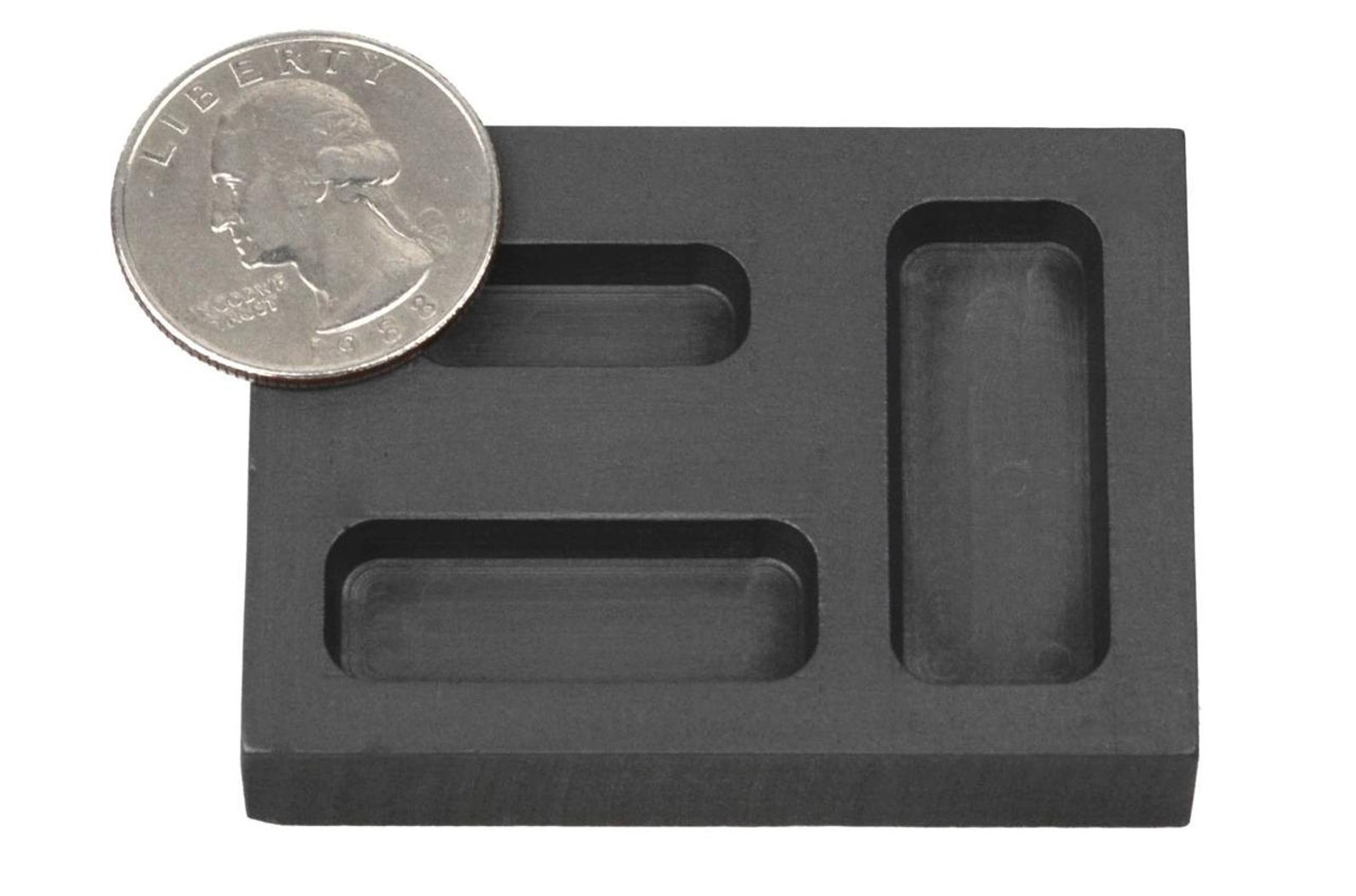 thumbnail image 2 of PMC Supplies 1 Troy Ounce Gold Rectangular Graphite Ingot Mold – Casting, Melting, Refining 2 of 6