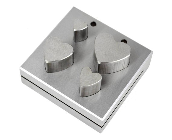 4-Piece Heart-Shaped Shaped Disc Cutter Punch Tool Gold Silver Metal Charm  Jewelry Forming Stamping Tools Supplies