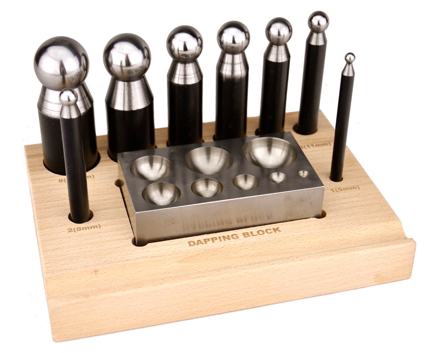 10 Piece Dapping Doming Punch Block Pro Jeweler Forming Tool Set 5mm ...