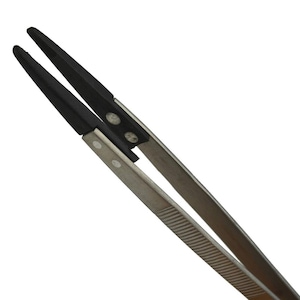 6-1/4" Beading Gemstone Tweezers Soft Fiber Tips Blunt Tipped Point Non Marring