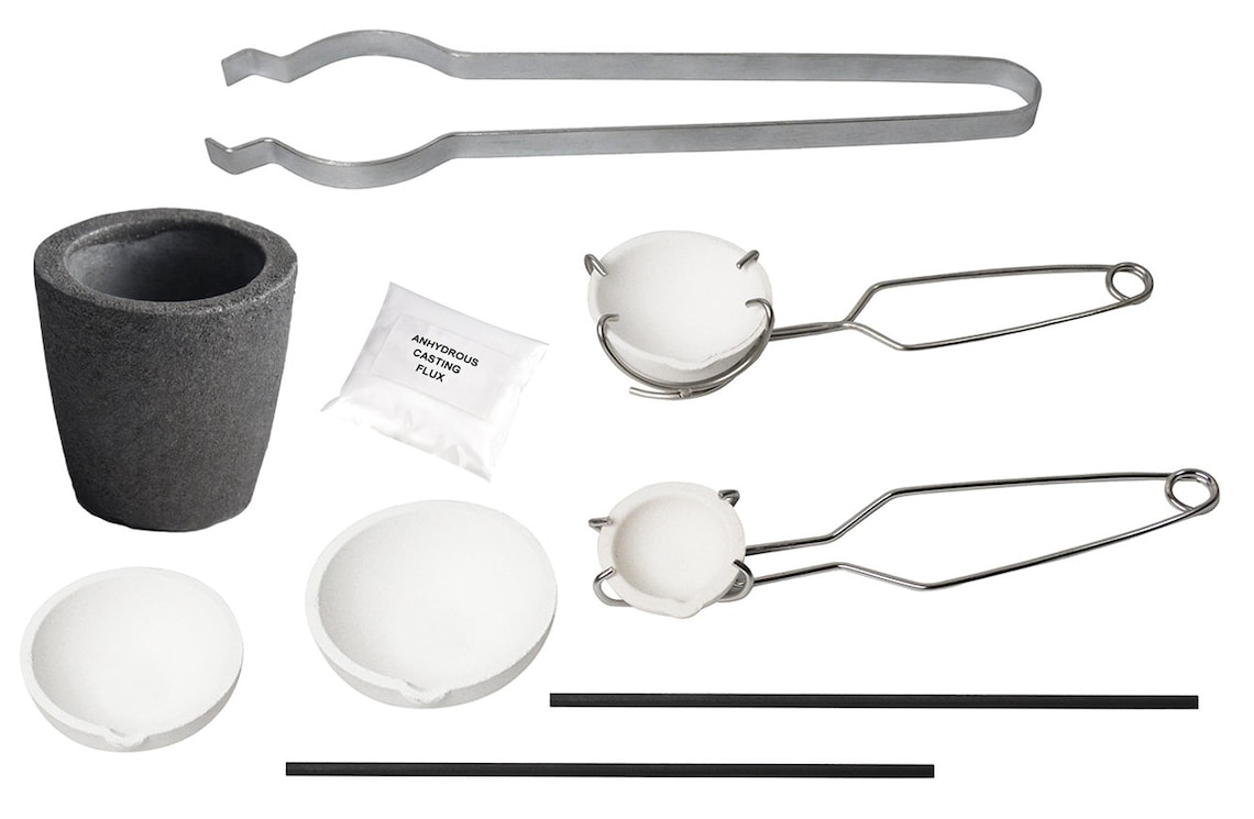 Joyería Fundición Oro Plata Set Kit Fundición cerámica Crisol Pinzas