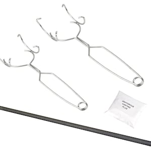 Crucible Handle Whip Tong Set Kit Large Small Melting Crucible Holder & Stir Rod Melt Metals