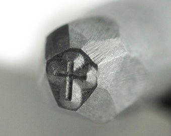 Cross Steel Stamp 1/8" - 3mm Hardend Steel Hand Pressing Gold Silver Leather Wood Religious Catholic Jewelry