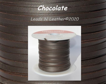 Kangaroo Leather Lace -3mm (1/8") 1-50 Meters -Packer Leather-CHOCOLATE