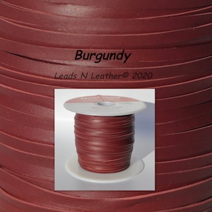 Kangaroo Leather Lace -3mm (1/8&quot;) 1-25 Meters -Packer Leather-BURGUNDY