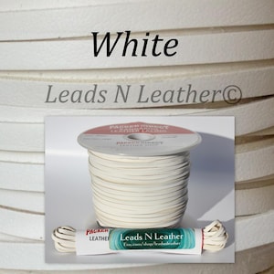 White Kangaroo Leather 3mm (1/8"), Buckstitch lacing, Kangaroo lacing 1-100 Meters
