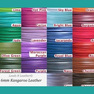 6mm Kangaroo Leather lace ~ 1-50 Meters