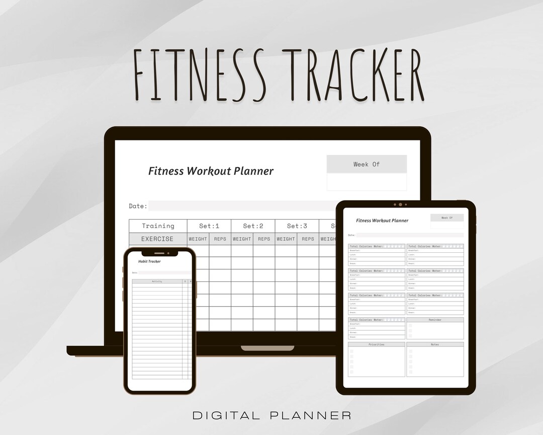 Fitness Workout Planner Printable, Workout Digital Planner iPad Good ...