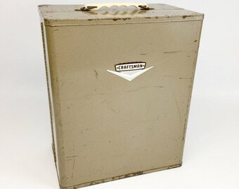 Craftsman Tool Box, Antique Toolbox, Vintage Toolbox, Tool Chest, Metal Toolbox, Machinist Tool Box, Garage Storage, Man Cave