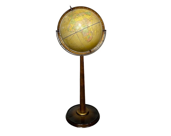 Vintage Cram's Imperial Globe With Floor Stand, Mid Century Modern 12 ...