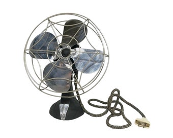 Vintage Industrial Electric Fan by Mastercraft, Mid Century Desk Fan, Antique Fan, Art Deco Fan, Modern Office Single Speed Fan