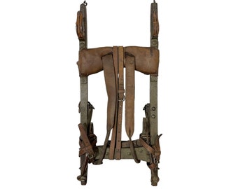 Vintage Military Wooden Packboard, Wood Backpack Frame, Swiss Military Memorabilia, Cabin or Hunting Lodge Decor, Hiking Gear